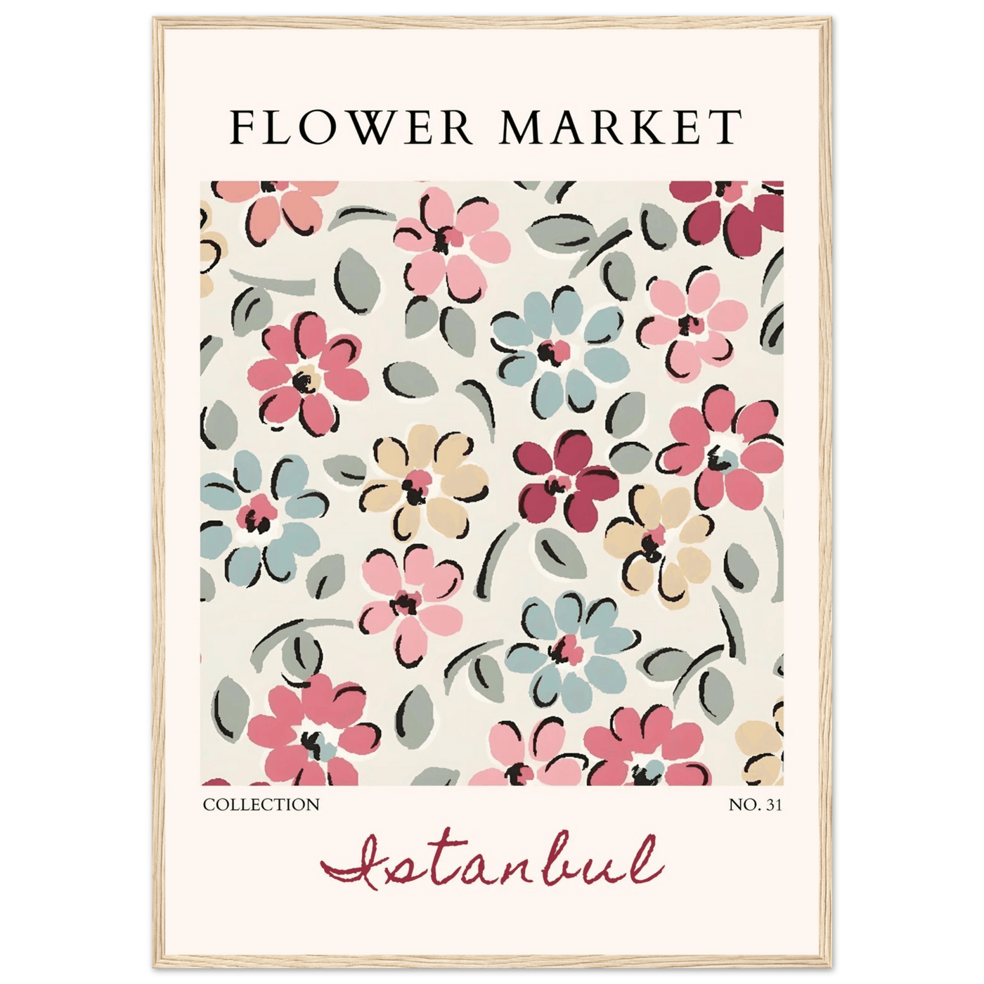 Flower Market Istanbul Art Print – Vibrant Floral Abstract Framed Poster | Ready-to-Hang Decor - Vibrantwalls