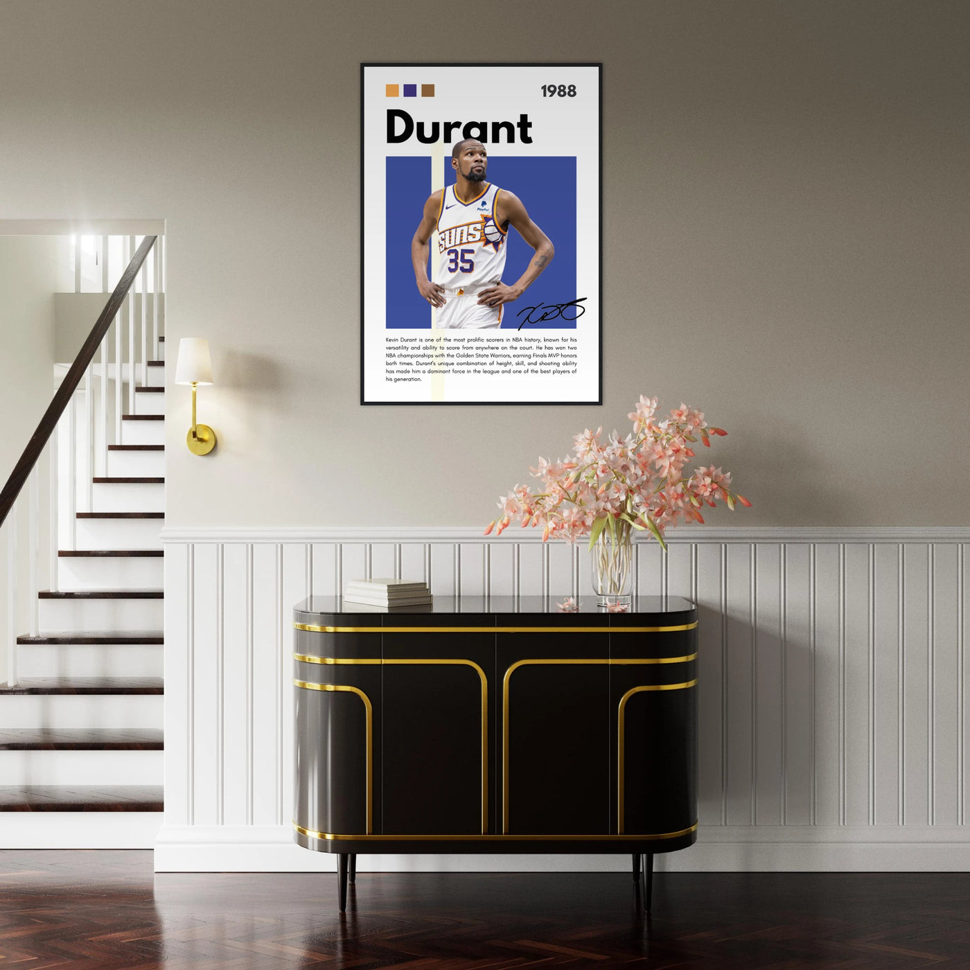 Kevin Durant Slim Reaper Suns Framed Poster Vibrantwalls