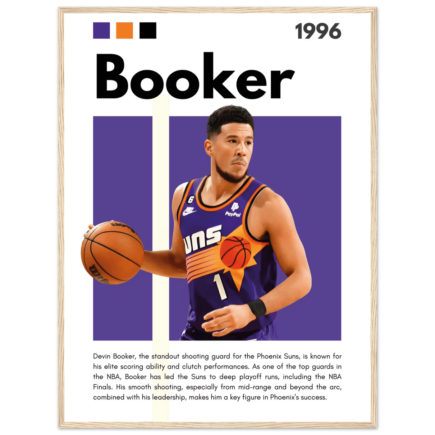 Devin Booker Phoenix Suns Modern Art Print - Vibrantwalls
