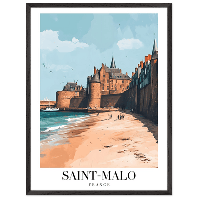 Saint-Malo France Framed Poster – Vintage Coastal Wall Art with Custom Wooden Frame - Vibrantwalls