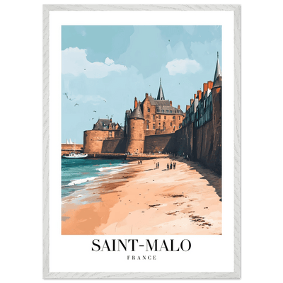 Saint-Malo France Framed Poster – Vintage Coastal Wall Art with Custom Wooden Frame - Vibrantwalls