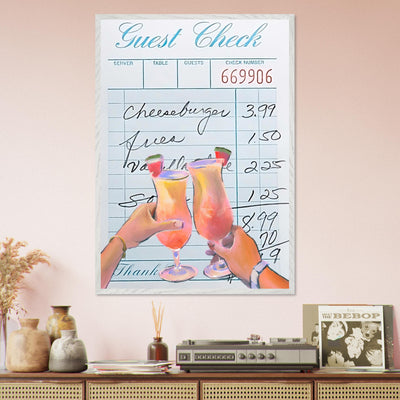 Retro Diner Cocktail "Guest Check" Vibrantwalls