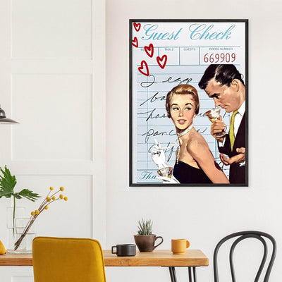 Retro Romance Cocktail Vintage Love Bar Art - Vibrantwalls