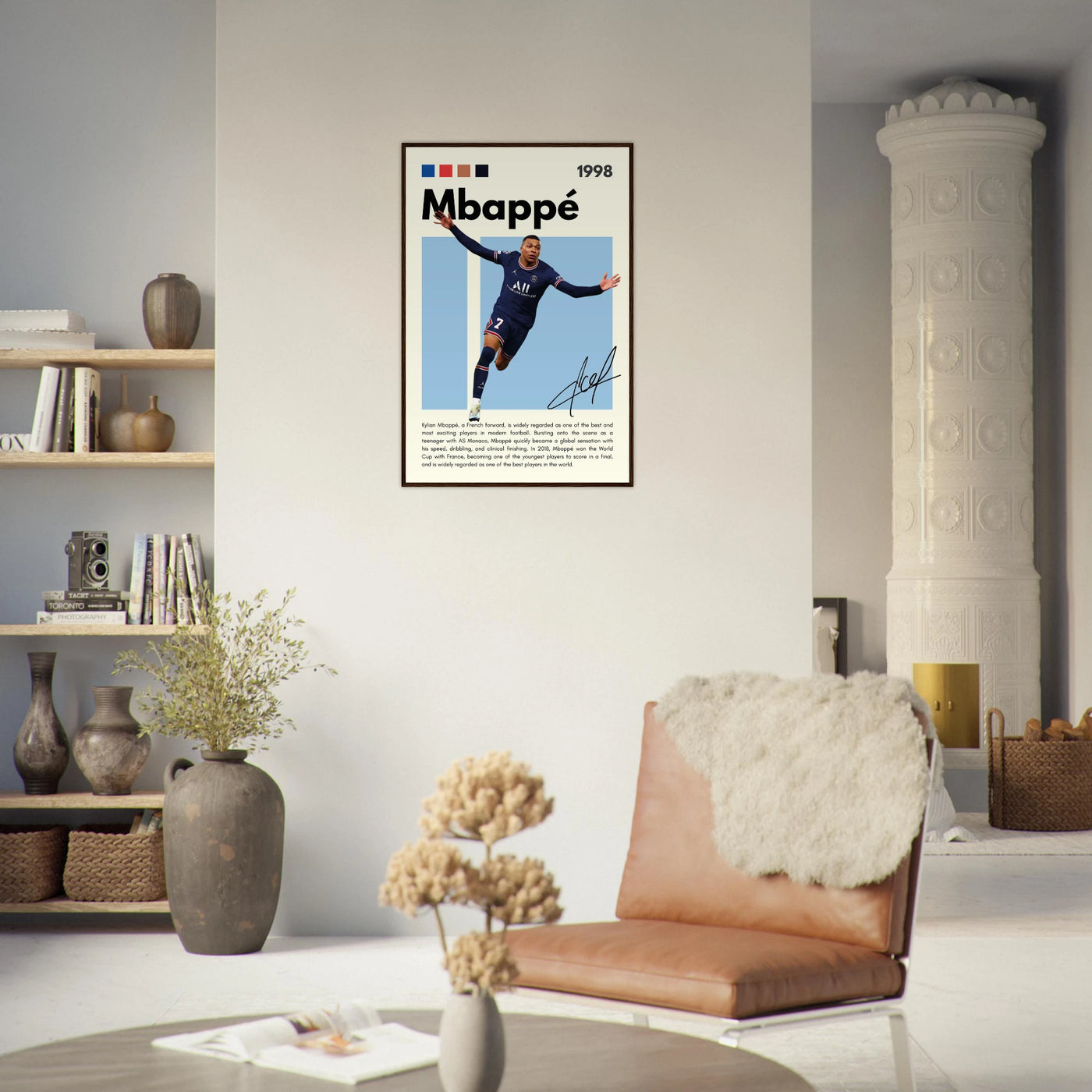 Kylian Mbappé PSG Soccer Framed Football Poster Vibrantwalls