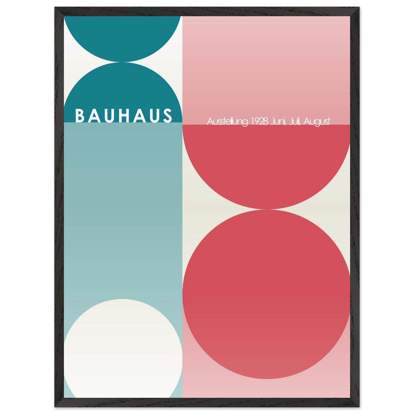 Bauhaus Retro Art Print in Teal and Coral for Unique Retro Decor - Vibrantwalls