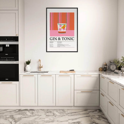 Gin Tonic Cocktail Recipe Minimalist Design Print - Vibrantwalls