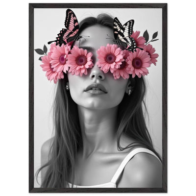 Woman With Flowers Decor - Elegant Floral Art for Home Decor - Vibrantwalls
