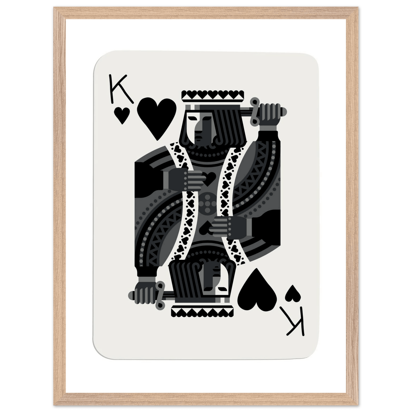 King of Spades Modern Minimalist Poker Card Art - Mounted Framed Poster, Eco-Friendly Wood Frame in Your Choice of Style - Vibrantwalls