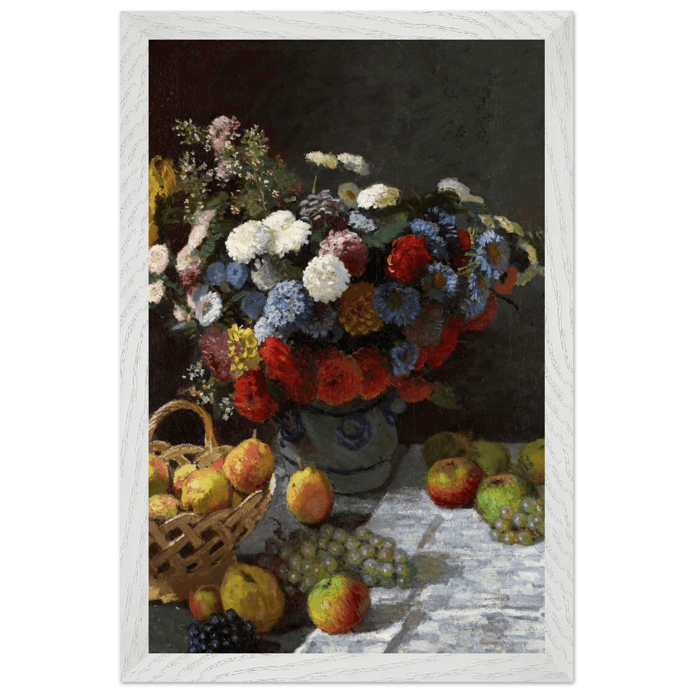 Still Life Wall Art Print of Flowers and Fruit for Elegant Home Decor - Vibrantwalls