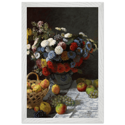 Still Life Wall Art Print of Flowers and Fruit for Elegant Home Decor - Vibrantwalls