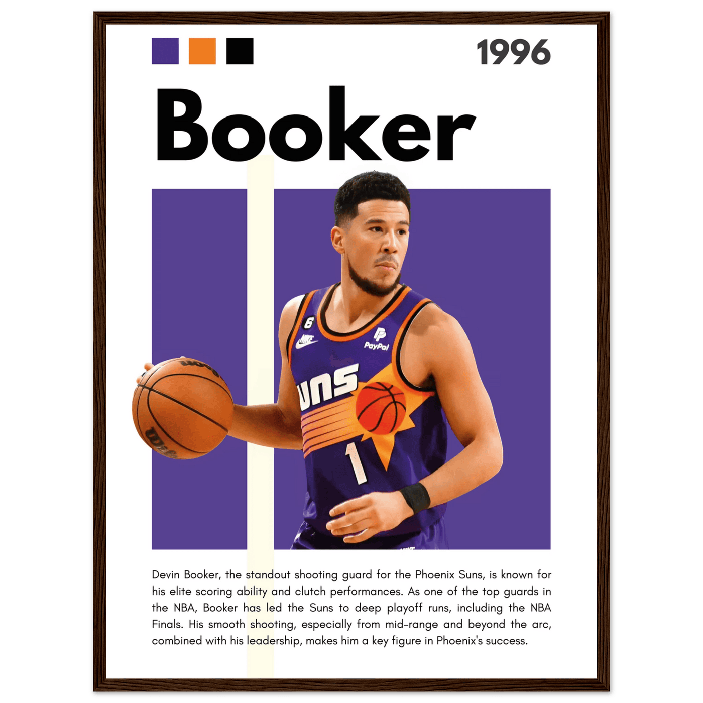 Devin Booker Phoenix Suns Modern Art Print - Vibrantwalls