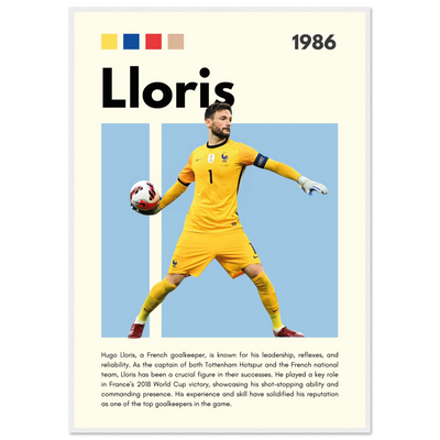 Hugo Lloris France Goalkeeper Football Poster 70x100 cm 28x40″ White frame Vibrantwalls