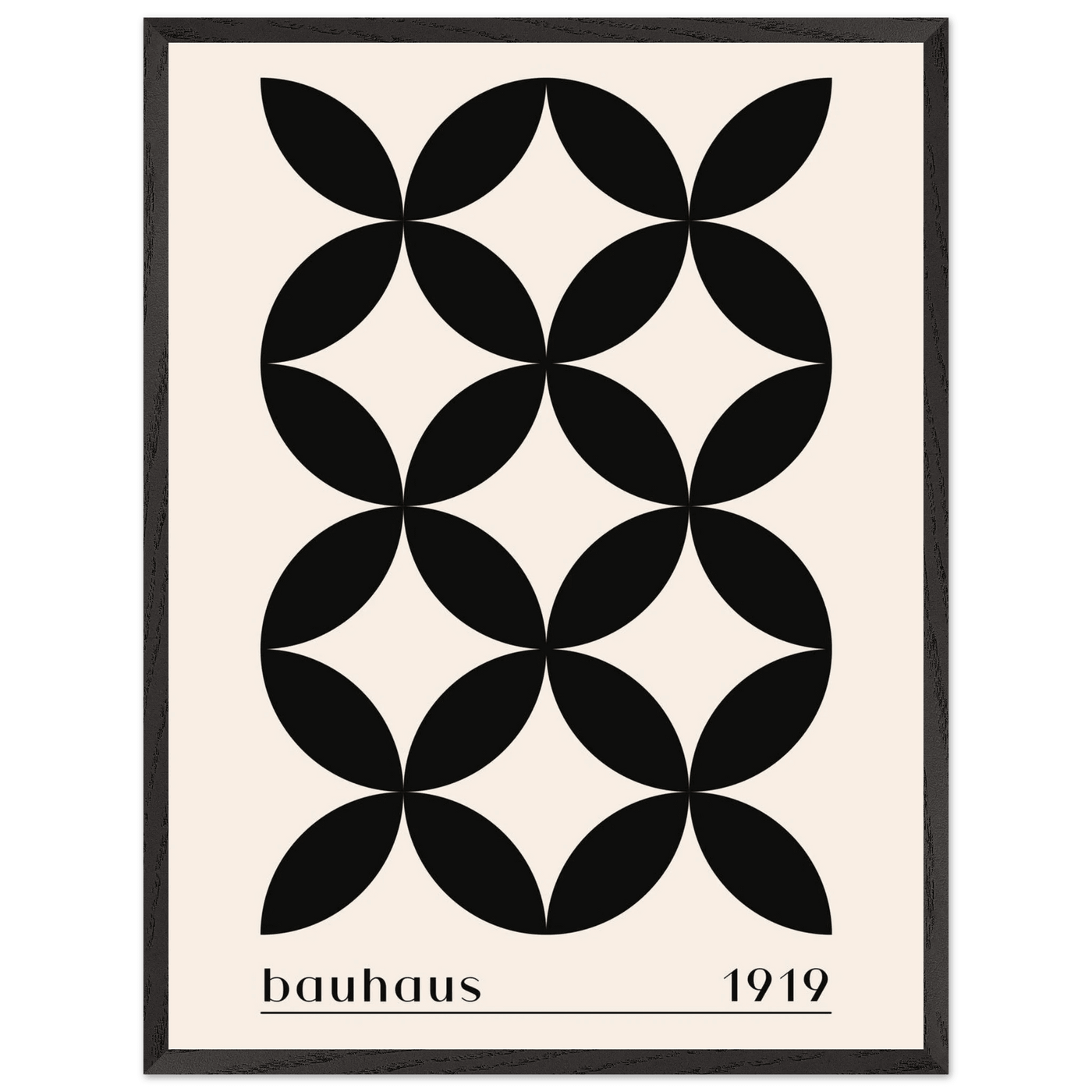Bauhaus 1919 Black & Beige Circles - Vibrantwalls