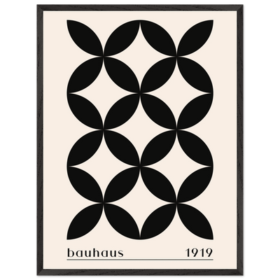 Bauhaus 1919 Black & Beige Circles - Vibrantwalls