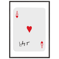 Lucky You Ace of Hearts Custom Playing Cards Framed Poster Wall Art - Vibrantwalls