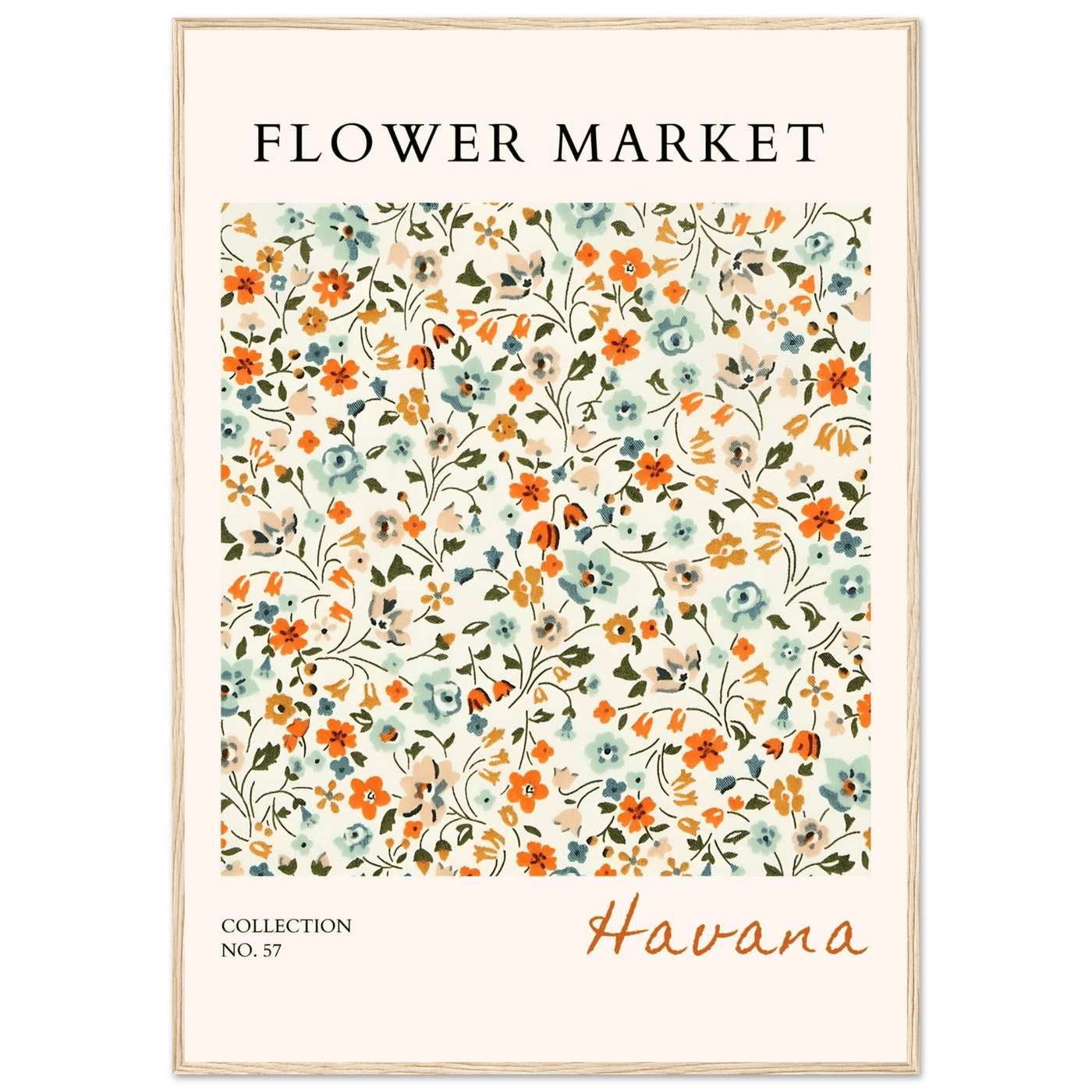 Flower Market 'Havana' Framed Poster – Vibrant Floral Art Print | Ready-to-Hang in Various Sizes & Frame Styles - Vibrantwalls