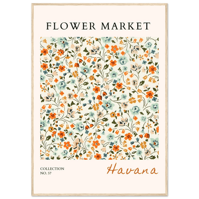 Flower Market 'Havana' Framed Poster – Vibrant Floral Art Print | Ready-to-Hang in Various Sizes & Frame Styles - Vibrantwalls