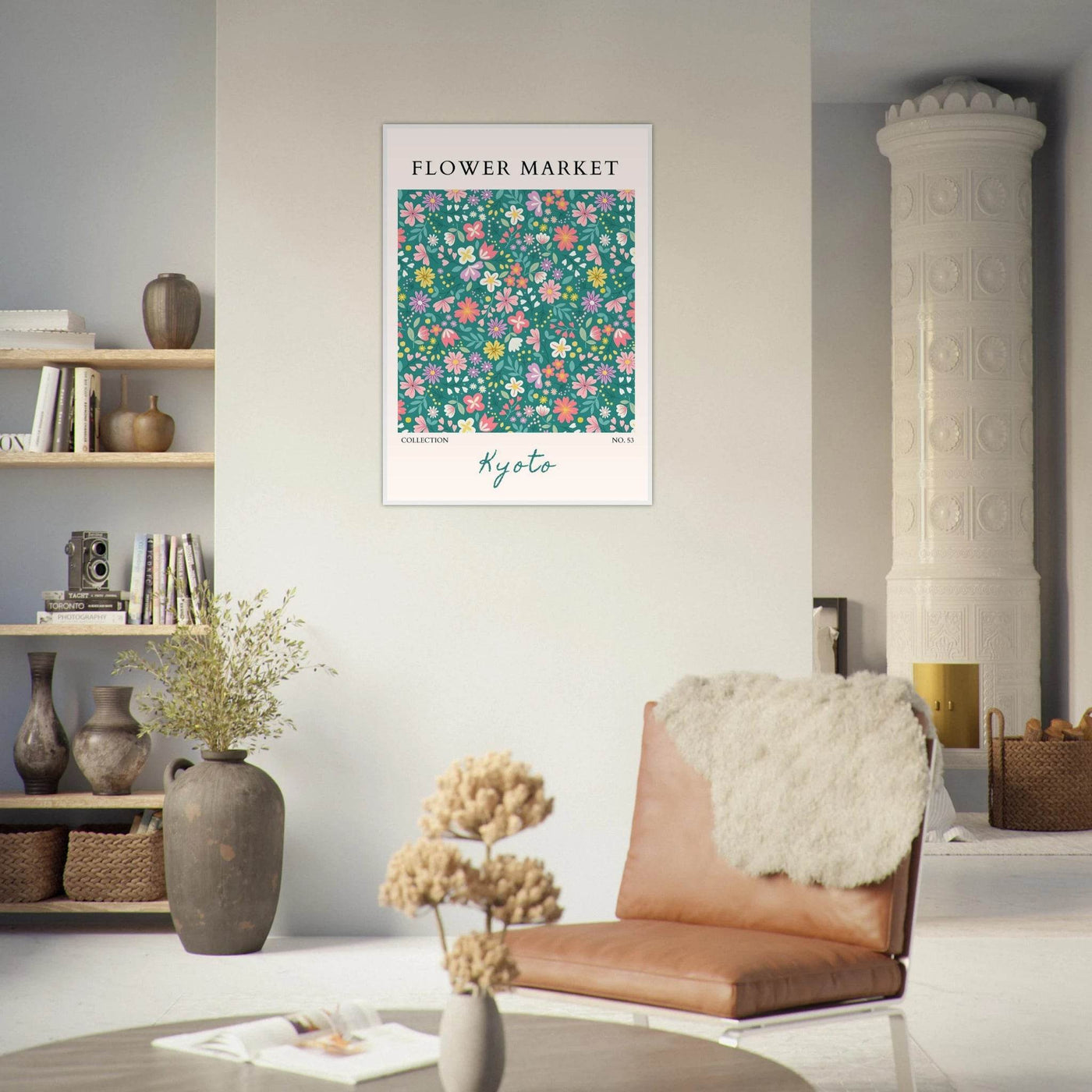 Kyoto Flower Market Framed Poster – Whimsical Floral Art Print for a Touch of Spring | Ready-to-Hang Decor - Vibrantwalls