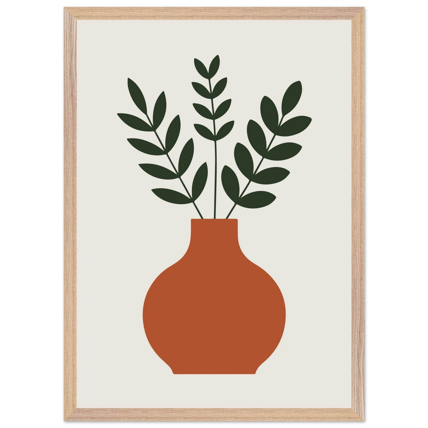 Terracotta Vase Greenery - Vibrantwalls