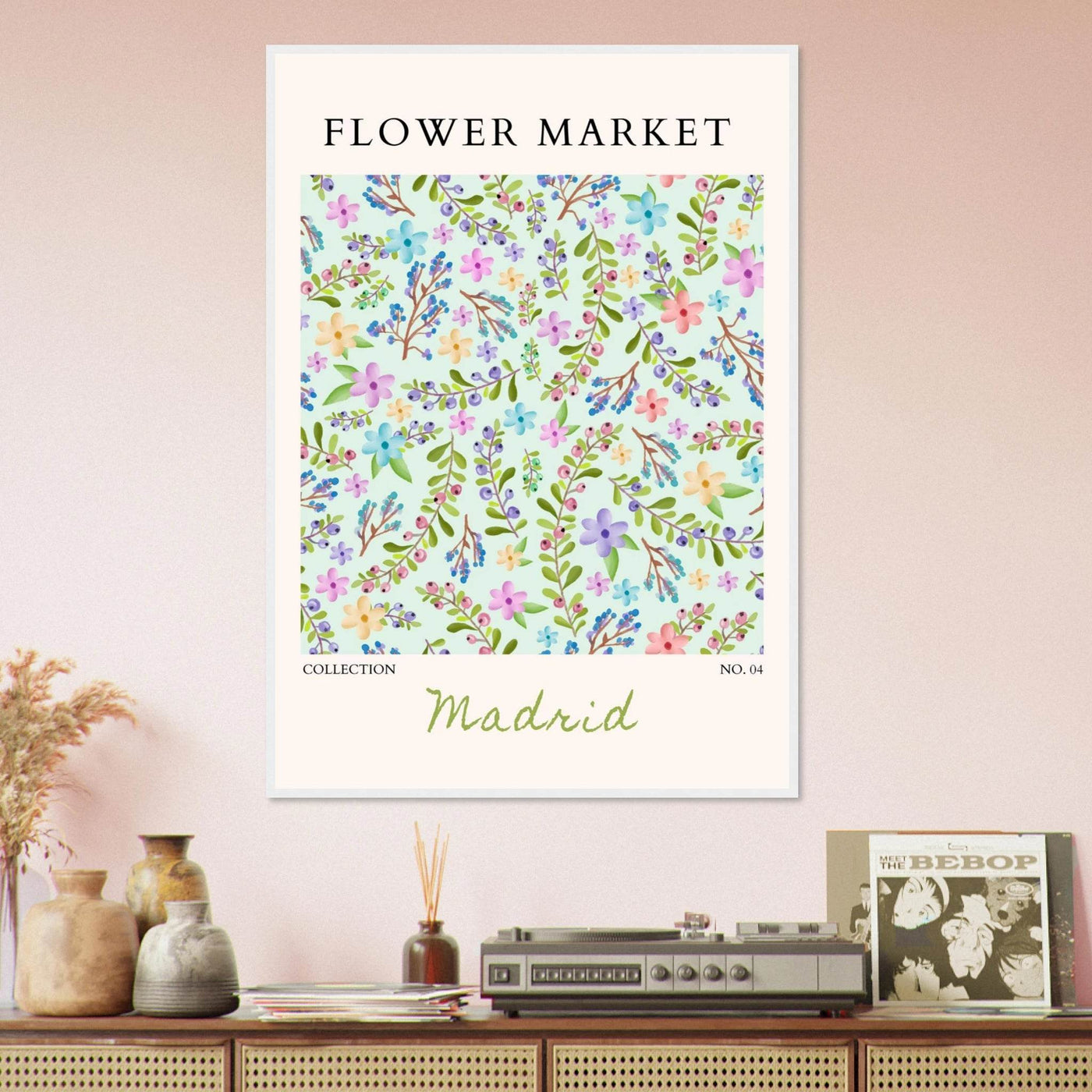 Flower Market Collection Framed Poster – Whimsical Floral & Berry Art Prints | Ready-to-Hang in Various Sizes - Vibrantwalls