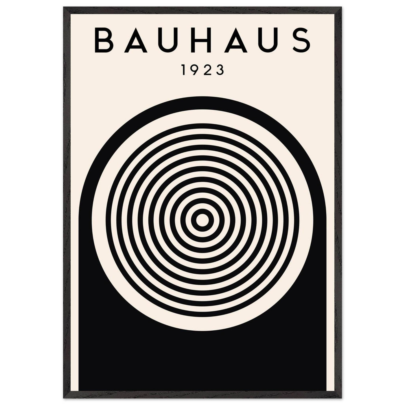 Bauhaus Black and White Art - Concentric Circle Design - Vibrantwalls