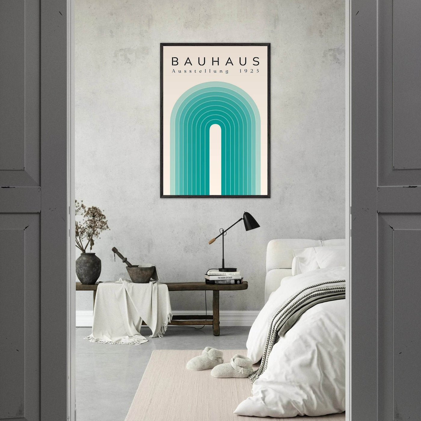 Bauhaus Ausstellung 1923 Teal & Cream - Vibrantwalls