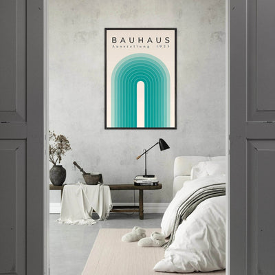 Bauhaus Ausstellung 1923 Teal & Cream - Vibrantwalls