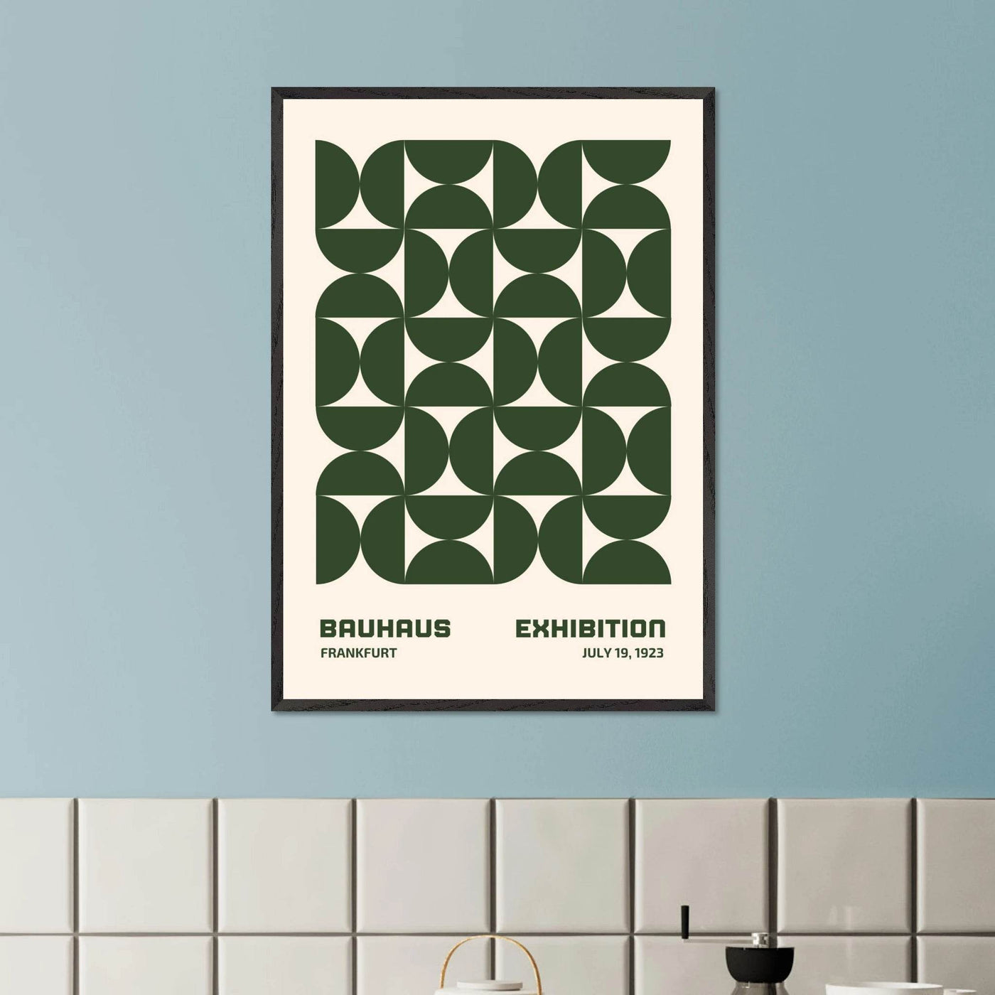 Bauhaus Forest Green & Cream Modern - Vibrantwalls