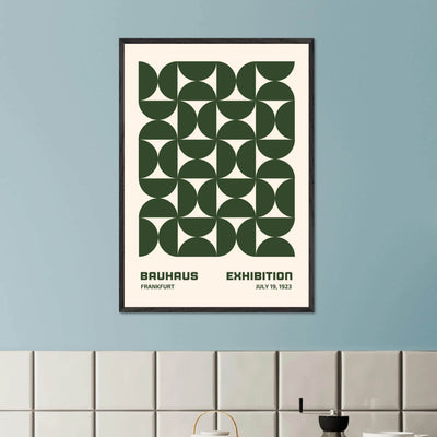 Bauhaus Forest Green & Cream Modern - Vibrantwalls