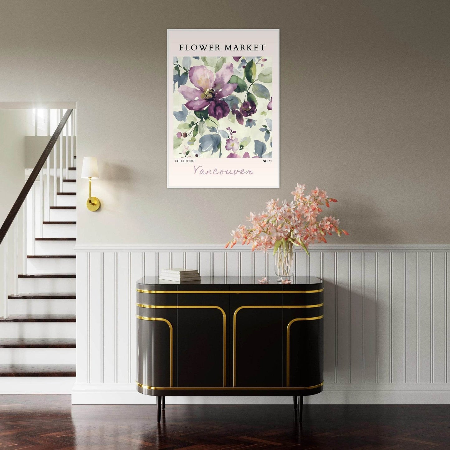 Vancouver Flower Market Watercolor Floral Ready-to-Hang - Wall Art - Vibrantwalls