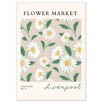 Charming Daisy Field Framed Poster – Botanical 'Flower Market' Art Print | Ready-to-Hang in Your Choice of Frame - Vibrantwalls