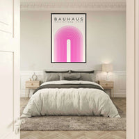 Bauhaus Pink Gradient Arch Wall Art - Vibrantwalls