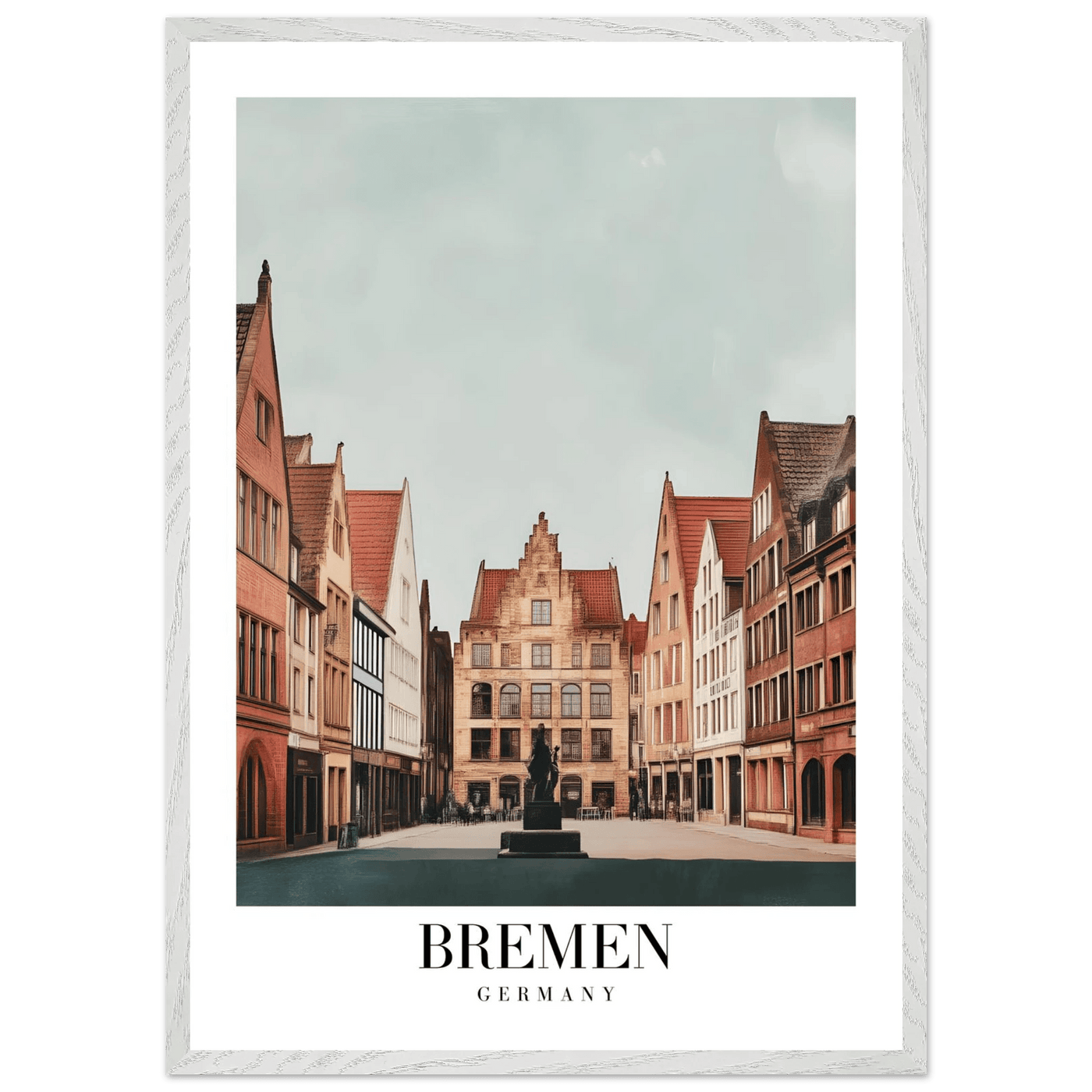 Bremen Germany Framed Poster – Vintage Cityscape Wall Art with Customizable Wooden Frame - Vibrantwalls