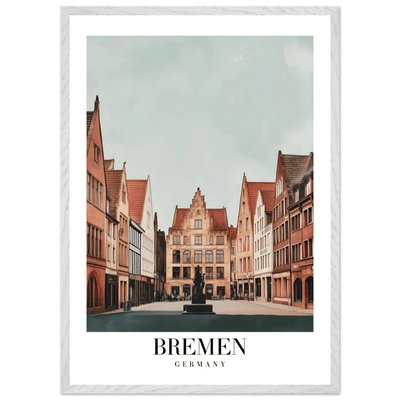 Bremen Germany Framed Poster – Vintage Cityscape Wall Art with Customizable Wooden Frame - Vibrantwalls