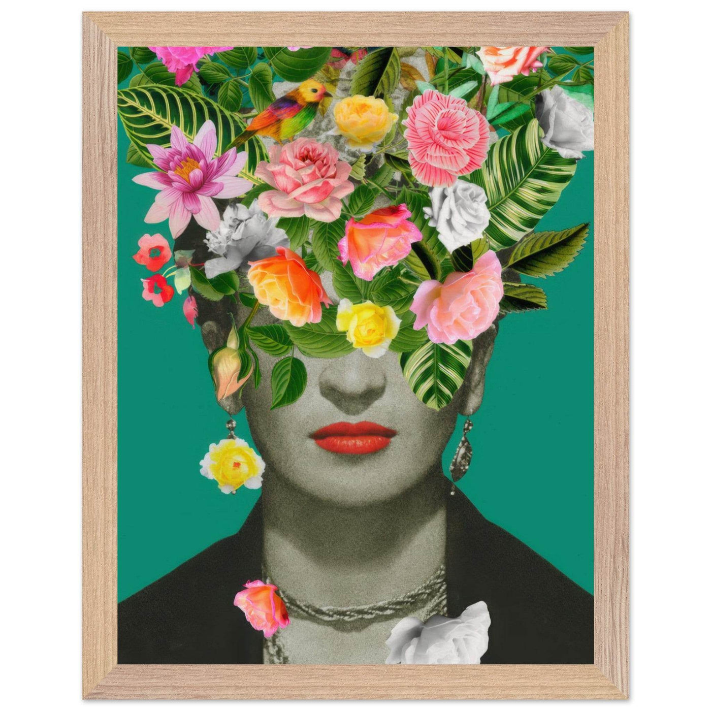 Floral Frida Artwork - Vibrant and Inspiring Home Decor - Vibrantwalls