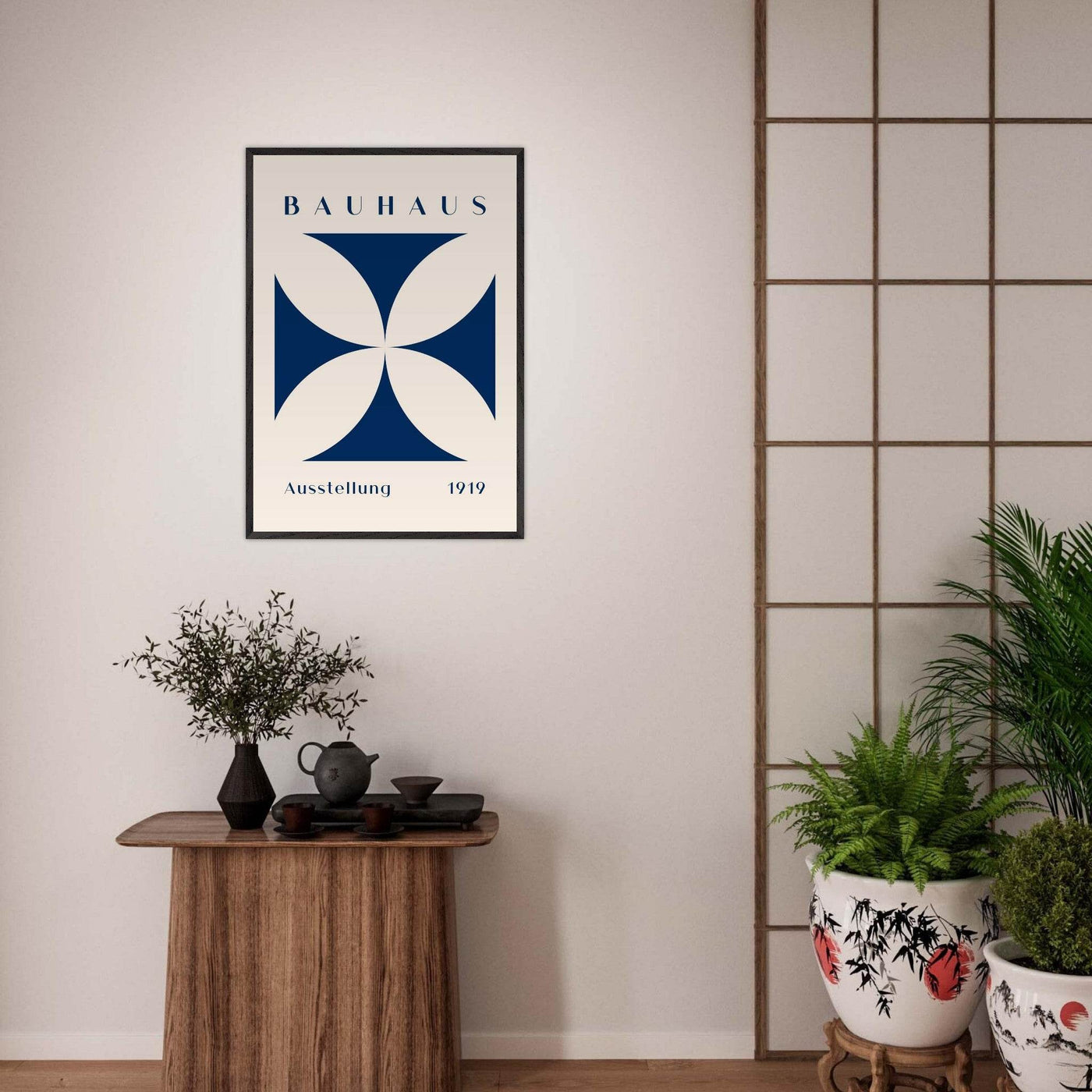Bauhaus Exhibition 1919 - Navy Cream - Vibrantwalls