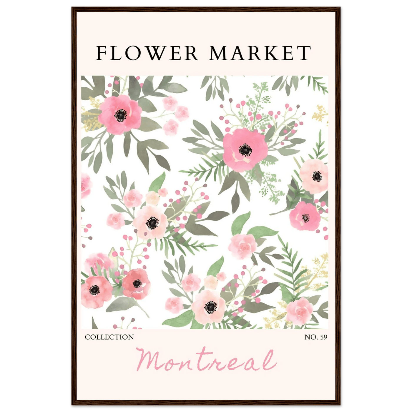 Flower Market Collection: Montreal – Whimsical Floral Art Prints | Ready-to-Hang Framed Posters - Vibrantwalls