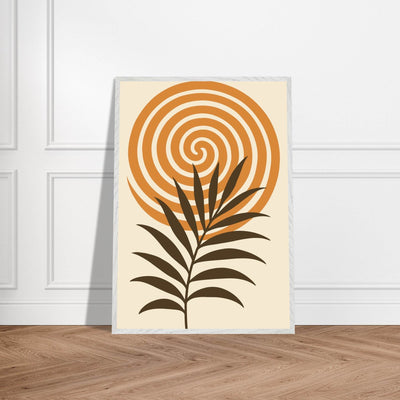 Abstract Palm Leaf & Swirl - Vibrantwalls
