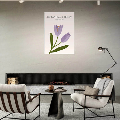 Botanical Garden Lavender Bloom Minimalist Framed Art - Vibrantwalls