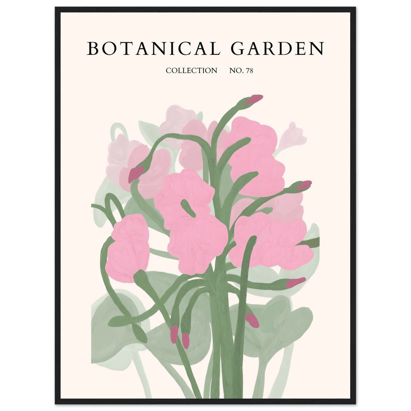 Botanical Garden Collection No. 78 Framed Poster – Blush Pink & Sage Green Floral Art Print | Ready-to-Hang - Vibrantwalls