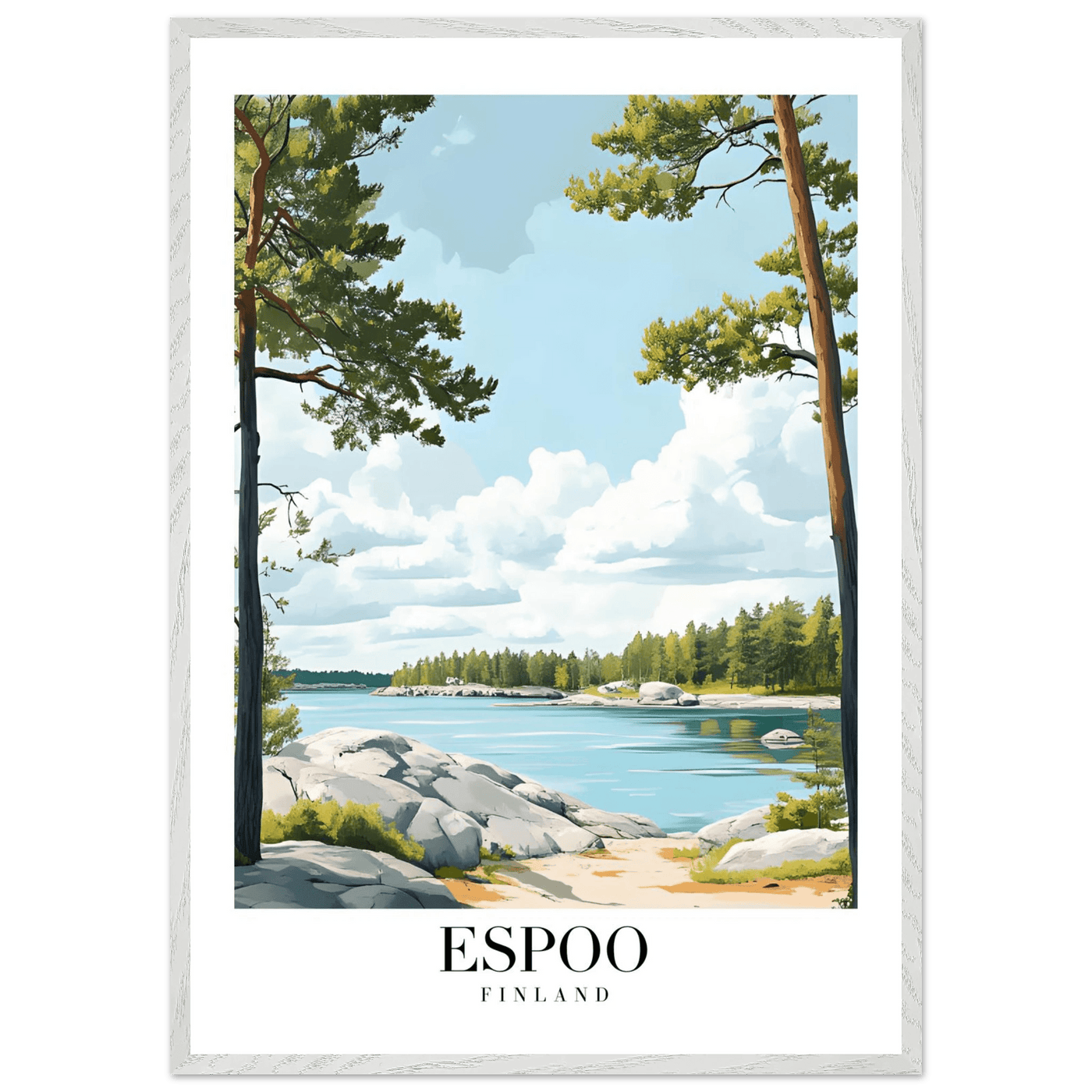 Espoo Finland Framed Poster – Serene Nordic Landscape Wall Art with Wooden Frame - Vibrantwalls