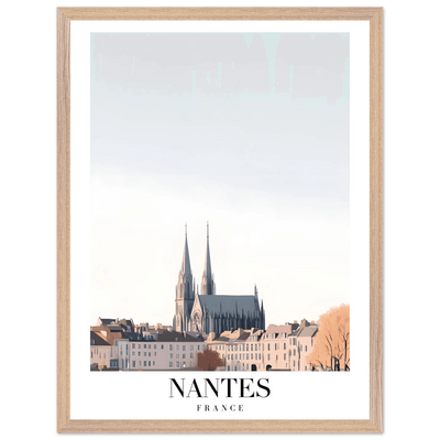 Nantes France Cathedral Framed Poster - Minimalist Travel Wall Art in Your Choice of Size & Frame - Vibrantwalls