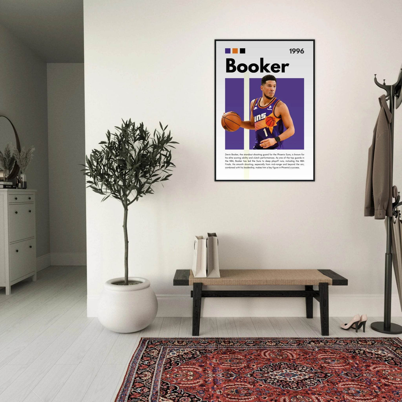 Devin Booker Phoenix Suns Modern Art Print - Vibrantwalls