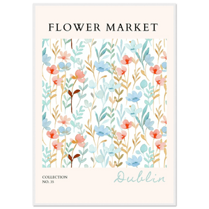 Flower Market Dublin Watercolor Botanical Framed Poster – Pastel Hues & Nature Art Prints | Ready-to-Hang Decor - Vibrantwalls