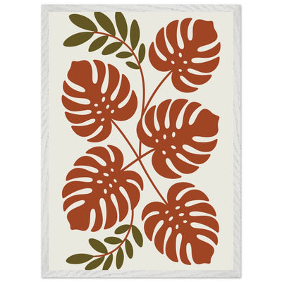 Monstera Leaf Composition in Terracotta Tones - Vibrantwalls