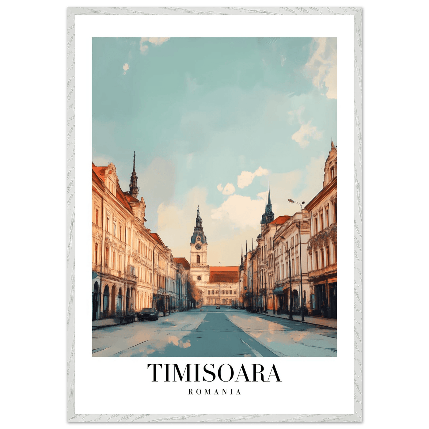 Timisoara Romania Framed Poster – Vintage Cityscape Wall Art with Wooden Frame - Vibrantwalls