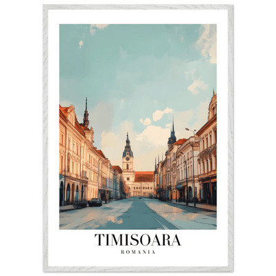 Timisoara Romania Framed Poster – Vintage Cityscape Wall Art with Wooden Frame - Vibrantwalls