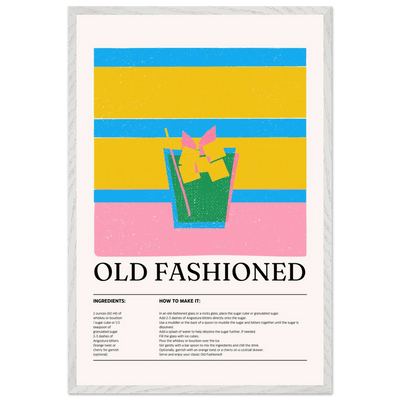 Old Fashioned Cocktail Recipe Art Print - Vibrantwalls