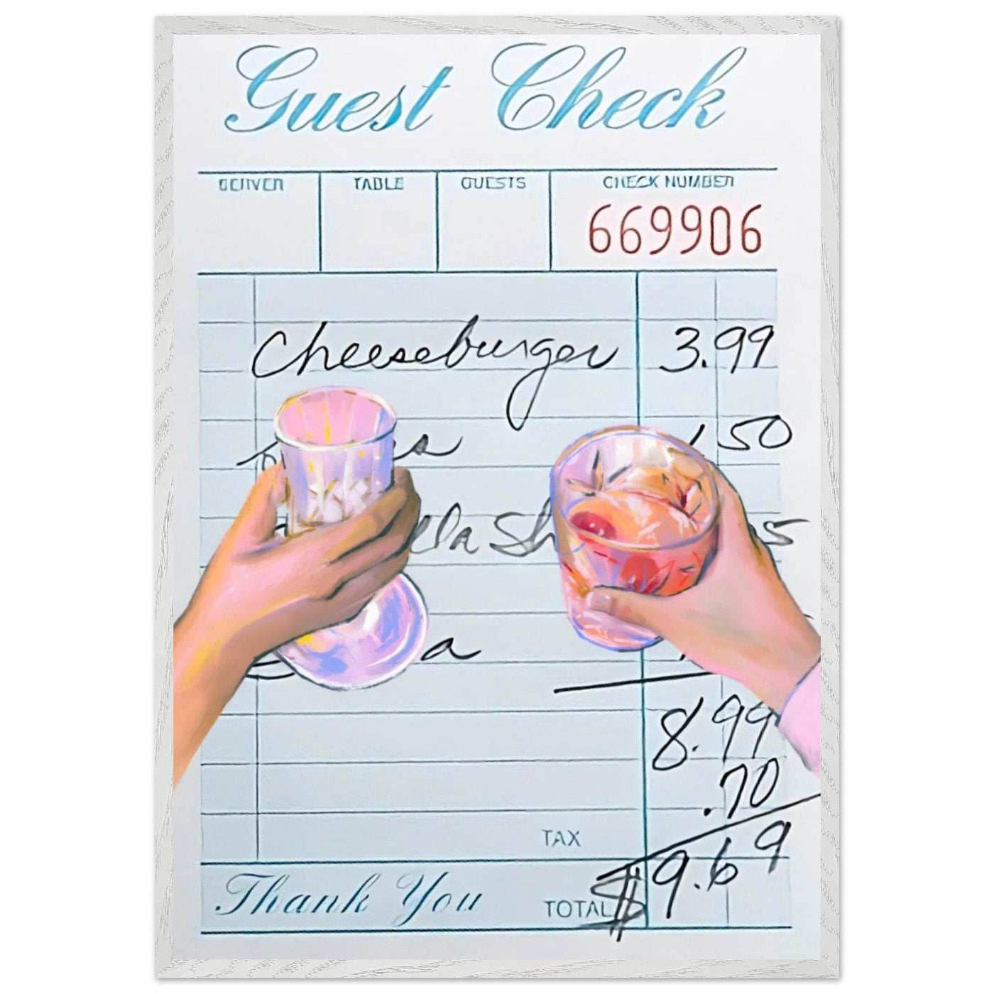 Retro Bar Tab Art - Vibrantwalls