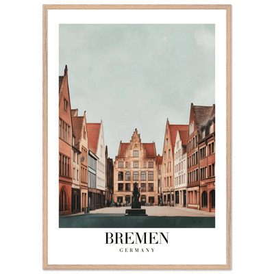 Bremen Germany Framed Poster – Vintage Cityscape Wall Art with Customizable Wooden Frame - Vibrantwalls